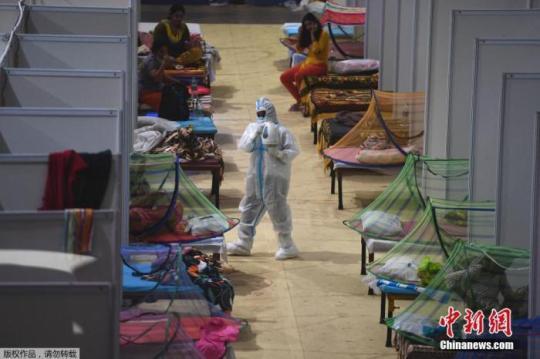 當(dāng)?shù)貢r(shí)間2021年5月2日，印度新德里，印度英聯(lián)邦運(yùn)動(dòng)會(huì)運(yùn)動(dòng)員村變成臨時(shí)新冠病房。