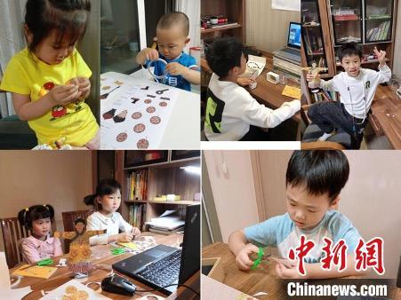 小朋友們認真制作及展示成品?！∈谞栔袊幕行墓﹫D