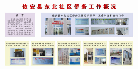 黑龍江省齊齊哈爾市依安縣東北社區(qū)僑務(wù)工作展板