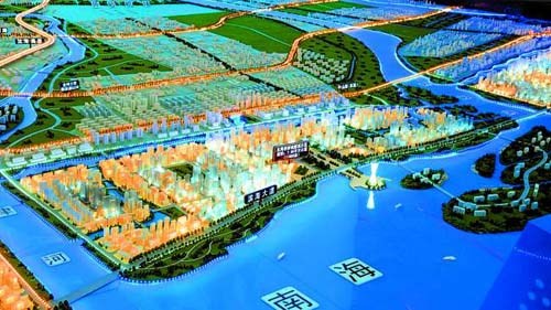 中國僑網海灣新區(qū)規(guī)劃模型(《汕頭日報》/李俊偉 攝)