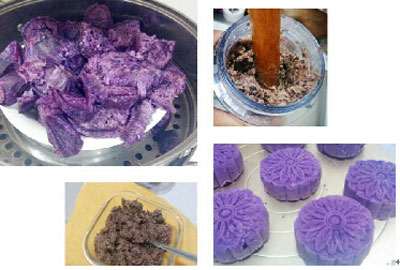 中國僑網(wǎng)馬德里華人自制紫薯月餅。(西班牙歐浪網(wǎng))