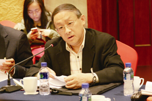 中國僑網(wǎng)全國政協(xié)委員、上海市僑辦副主任蔡建國在政協(xié)小組討論會上發(fā)言。(法國《歐洲時(shí)報(bào)》/張新 攝)