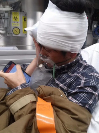 紐約華裔陳喬治當(dāng)晚在醫(yī)院急救。(陳喬治親友提供)