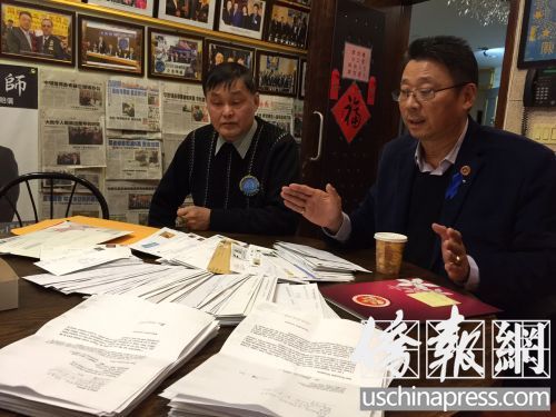 亞裔維權(quán)大聯(lián)盟總召集人陳善莊18日再次細(xì)說(shuō)“220百萬(wàn)亞裔維權(quán)挺梁大示威”的詳情。(美國(guó)《僑報(bào)》/崔國(guó)萁