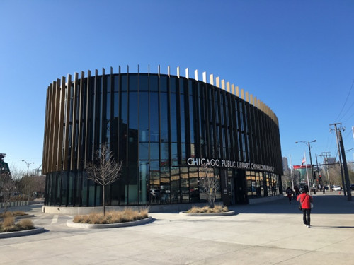 芝加哥華埠圖書館,12日名列美國建筑師協(xié)會與美國圖書館協(xié)會所評選出的2016年最佳圖書館。(美國《世界日報》/黃惠玲