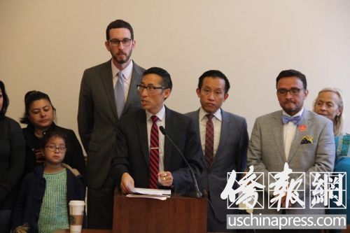 舊金山多名民選官員要求給予移民群體在教育委員會(huì)選舉投票的權(quán)利。(美國《僑報(bào)》/任子晟