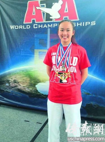 田妤倩美國(guó)小石城再奪三金。(美國(guó)《僑報(bào)》/聶達(dá)