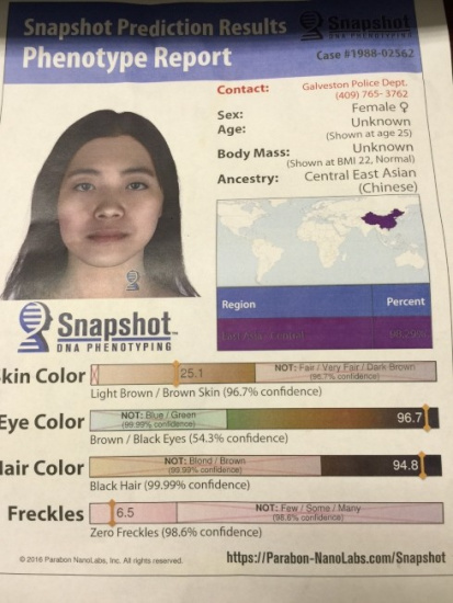 根據(jù)DNA辨識技術(shù)所重現(xiàn)的被害人樣貌。(美國《世界日報(bào)》圖片)