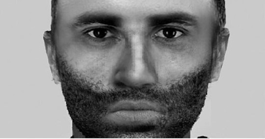 中國僑網德國警方此前根據受害人描述畫出的嫌疑人圖像(網頁截圖)