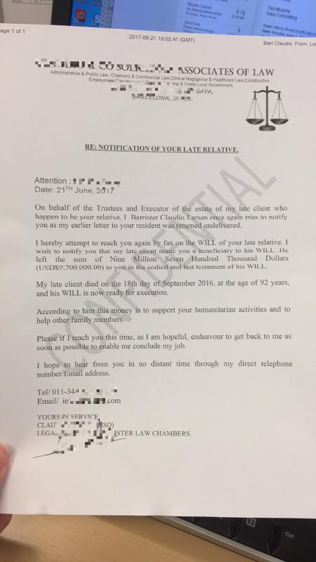 中國僑網華人李晶收到的傳真(美國《世界日報》/劉先進 攝)