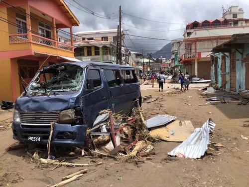 中國僑網(wǎng)圖為當?shù)厥転?zāi)畫面