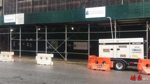 中國(guó)僑網(wǎng)吳姓華裔電梯工人墜樓死亡案件發(fā)生工地。(紐約《僑報(bào)》/記者陳辰 攝)