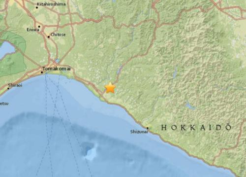 中國僑網(wǎng)日本北海道南部發(fā)生5.0級地震。(圖片來源:美國地質(zhì)勘探局網(wǎng)站截圖)