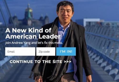 中國僑網(wǎng)華裔候選人楊安澤 (圖源:楊安澤競選網(wǎng)戰(zhàn)截圖)