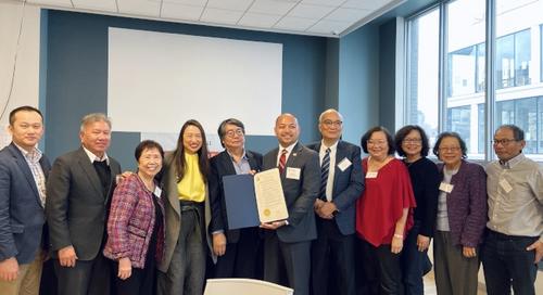 中國僑網(wǎng)來自不同國家及全美各個(gè)地區(qū)的華人小區(qū)領(lǐng)袖與民代參與研討會。(美國《世界日報(bào)》/鄭怡嫣 攝)