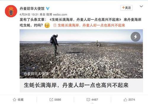 中國(guó)僑網(wǎng)丹麥駐華大使館微博截圖。