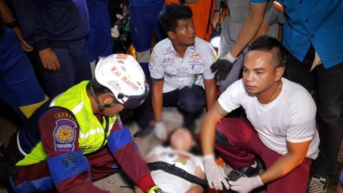 中國僑網(wǎng)事故救援現(xiàn)場。(泰國《世界日報(bào)》)