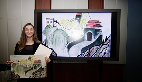 中國僑網(wǎng)保加利亞學(xué)生畫筆下的長城