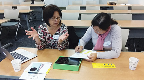 老師現(xiàn)場(chǎng)學(xué)習(xí)應(yīng)用教學(xué)軟件。