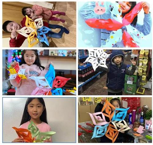 中國僑網(wǎng)學(xué)員們展示剪紙作品