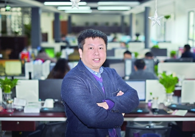 中國僑網(wǎng)宋洋對漢陽造創(chuàng)意園區(qū)的新公司充滿信心 記者郭良朔 攝