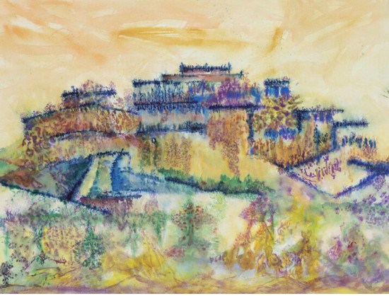 中國(guó)僑網(wǎng)布達(dá)拉宮(56cm*75cm 紙本水彩)-吳方洲(中國(guó)澳門)-2014