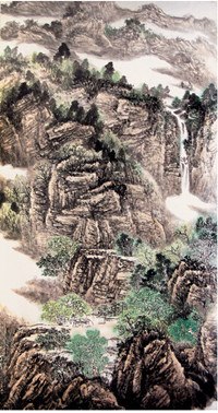 中國(guó)僑網(wǎng)林壑清霽(180cm*96cm 紙本設(shè)色)-陳巍(中國(guó)大陸)-2011