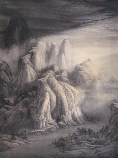 中國(guó)僑網(wǎng)天光云影(101cm*78cm 宣紙豆乳、彩墨)-范民峰(日本)-2014