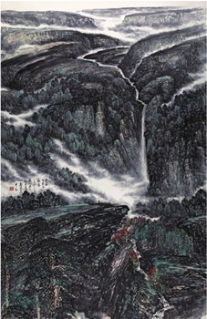 中國(guó)僑網(wǎng)山水(160cm*107cm 紙本設(shè)色)-劉澤光(澳大利亞)-2013