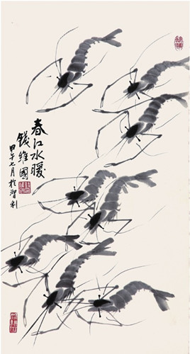 中國僑網(wǎng)春江水暖(36cm*68.5cm 紙本水墨)-錢維國(智利)-2014