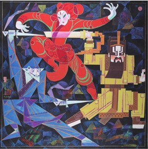 中國僑網(wǎng)三岔口(150cm*150cm 紙本重彩)-王存德(澳大利亞)-2012