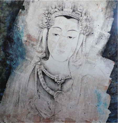 中國(guó)僑網(wǎng)敦煌夢(mèng)系列:觀自在(91cm*91cm 紙本巖彩)-曾勤(日本)-2012