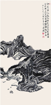 中國僑網(wǎng)詠芥子園(67cm*137cm 紙本水墨)-鐘永照(委內(nèi)瑞拉)-2014