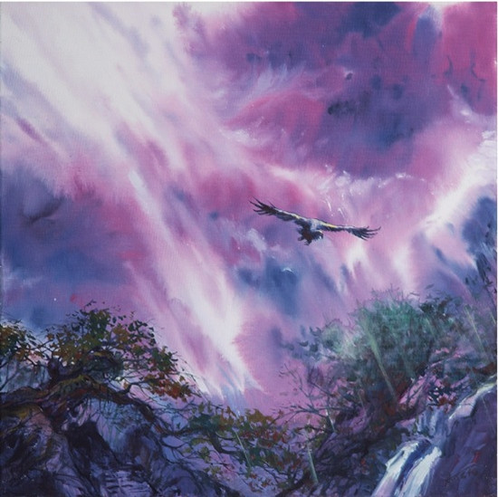 中國(guó)僑網(wǎng)雄鷹展翅(50cm*50cm 布面丙烯)-柯本佑(丹麥)-2011