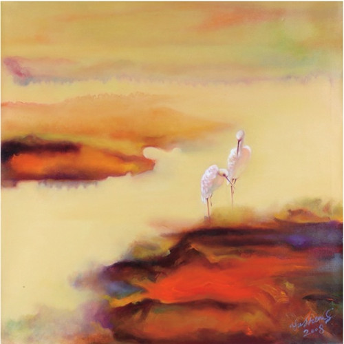 中國僑網(wǎng)黎明(80cm*80cm 布面油彩)-趙雨生(奧地利)-2008