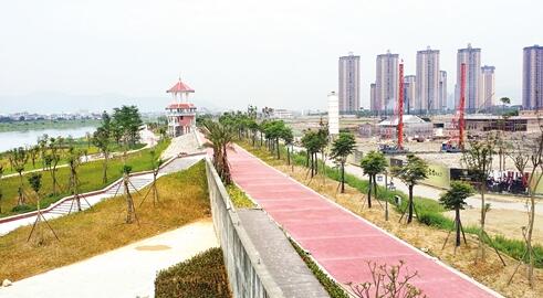 中國僑網(wǎng)木蘭溪景觀帶試驗段。