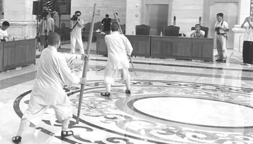 中國僑網(wǎng)(圖為發(fā)布會(huì)上的傳統(tǒng)武術(shù)表演。)