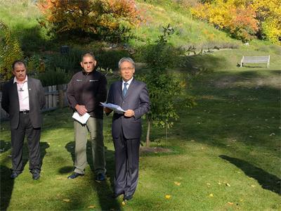 中國僑網(wǎng)汪志堅(jiān)致辭。(中國駐新西蘭克萊斯特徹奇總領(lǐng)館)