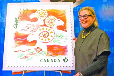 中國僑網(wǎng)加拿大郵政發(fā)行的羊年郵票