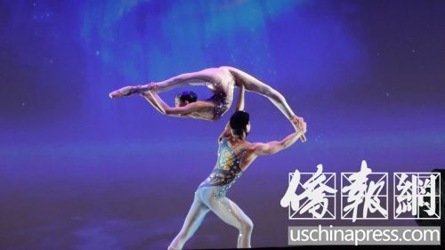 雜技舞蹈《肩上芭蕾》令全場(chǎng)觀眾嘆為觀止。(美國(guó)《僑報(bào)》/高睿