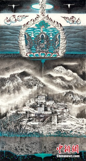 新西蘭華人畫家丹增·謝朱參展作品