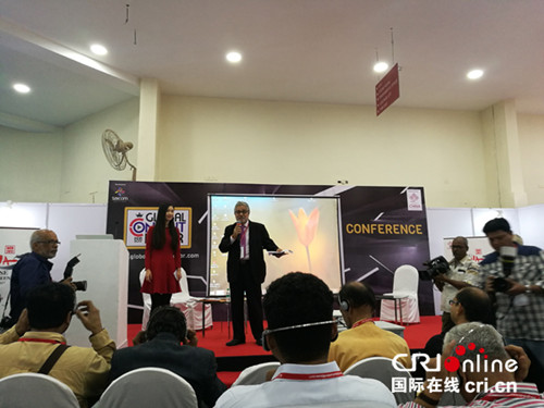 中國僑網(wǎng)首屆印度世界內(nèi)容市場展中國作品介紹會現(xiàn)場