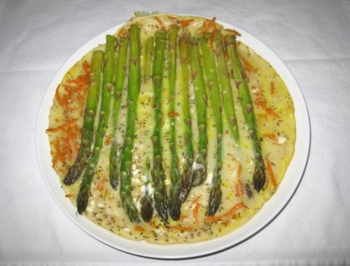 中國僑網(wǎng)蘆筍胡蘿卜煎餅。(美國《世界日報》)